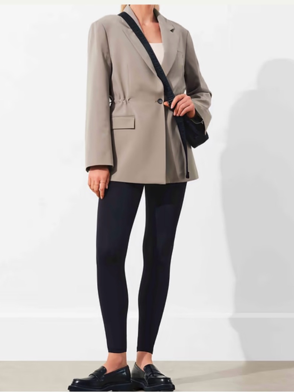 Athleta MVP Tan Oversized Blazer Size 12